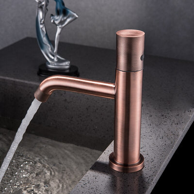 Matte Black and Rose Gold Tall Vessel Sink Faucet