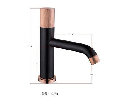 Matte Black and Rose Gold Tall Vessel Sink Faucet