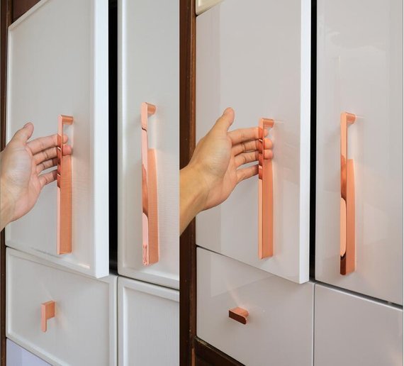 Rose gold polished cabinet door handles