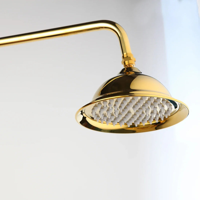 Victorian Brass Rainfall Shower Head Round Shape 8 -inch Rain Bathroom Showerhead Hand Shower Bathroom Shower Head Without Arm