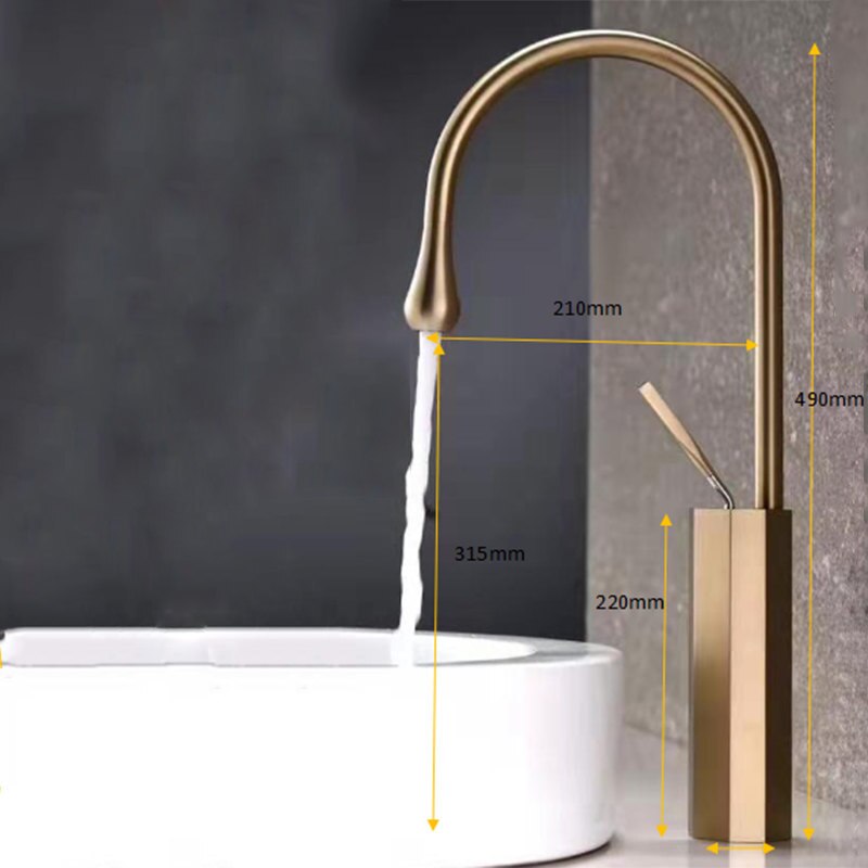 Octagon Tear Drop Tall Vessel Faucet