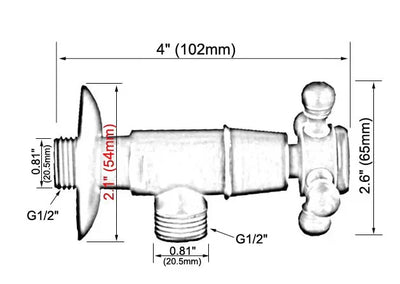 2 Pieces Victorian hot and cold water shut off valve