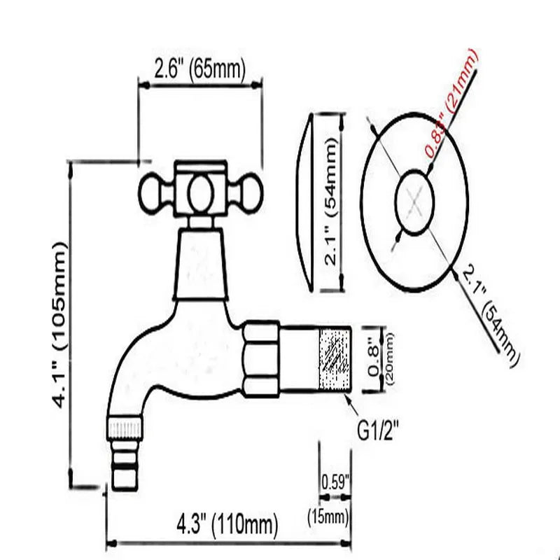 Copper satin laundry faucet