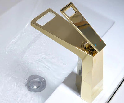 Gold polished - Matte Black Single Hole Bathroom Faucet