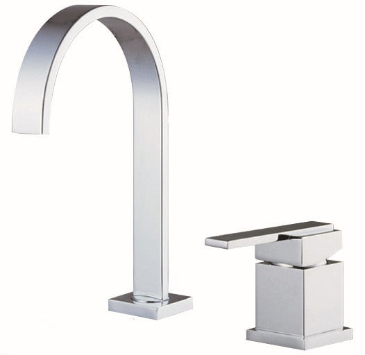 Chrome 2 holes deck mounted bathtub filler faucet set