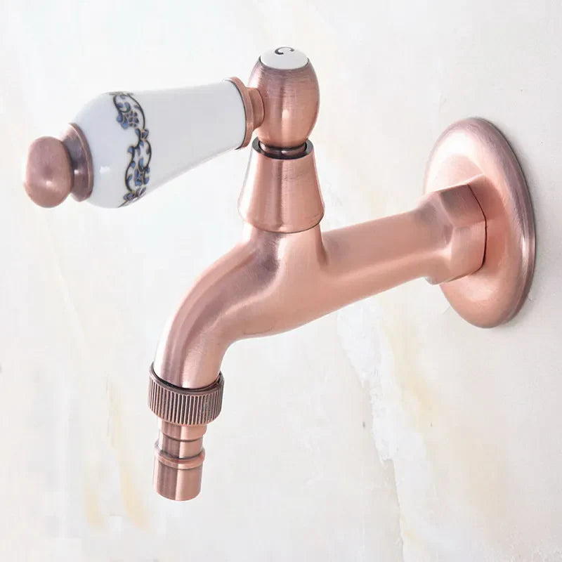 Copper satin laundry faucet