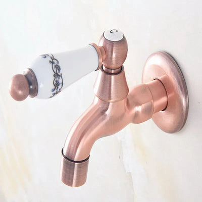 Copper satin laundry faucet