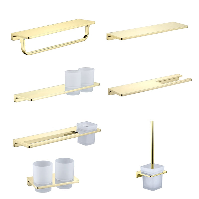 Gold polish modern bathroom accessories