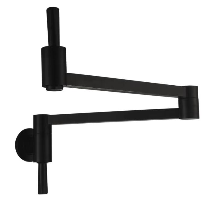 New Black Wallmounted Pot Filler Faucet