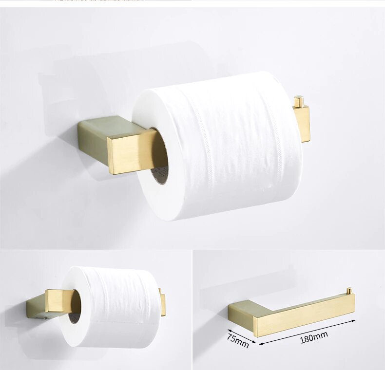 Brushed gold bathroom accessories