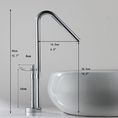 Chrome tall vessel bathroom faucet