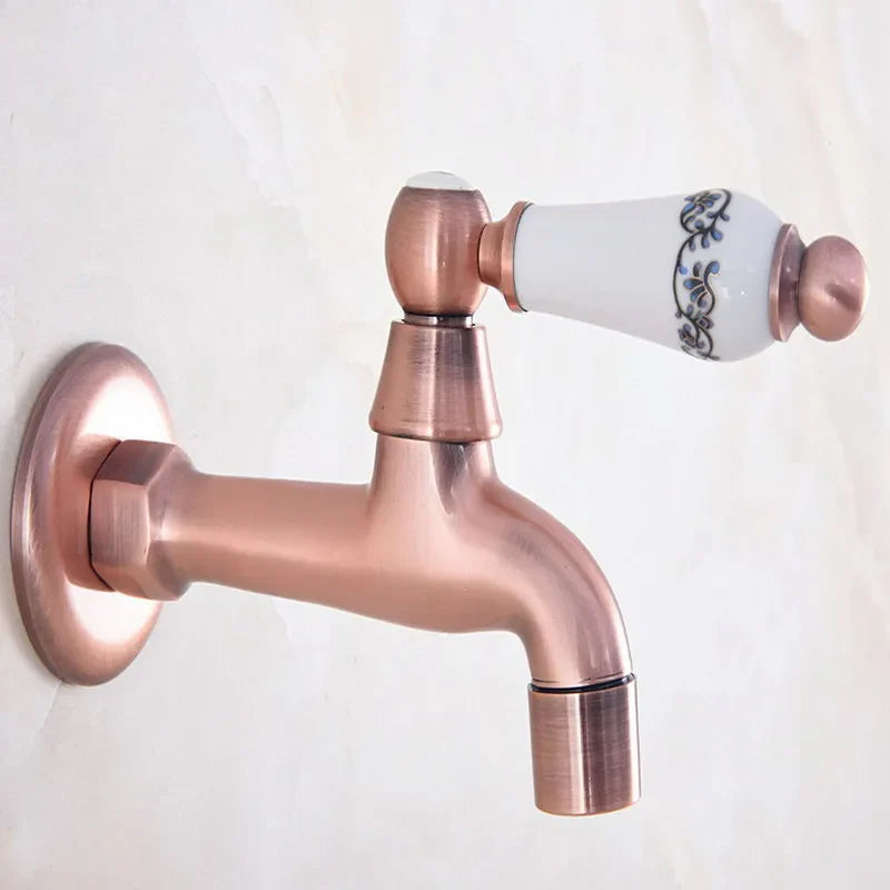 Copper satin laundry faucet