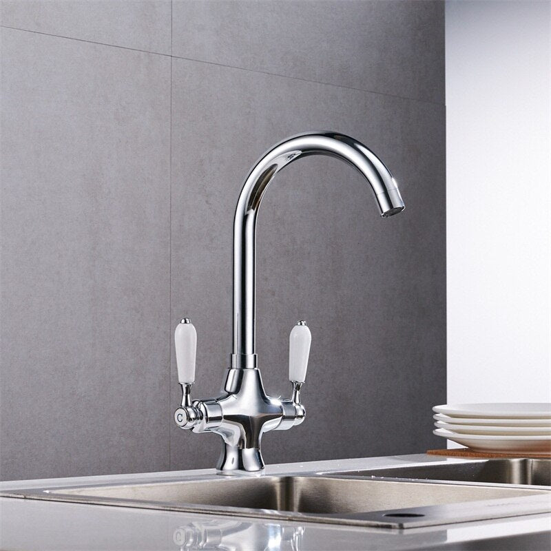 White bar kitchen faucet