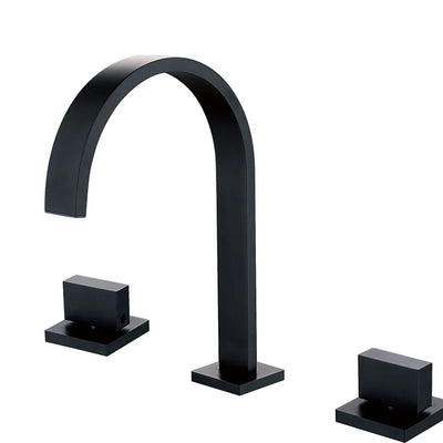 Santos- Moden Chrome- Black 8" Inch wide spread bathroom faucet