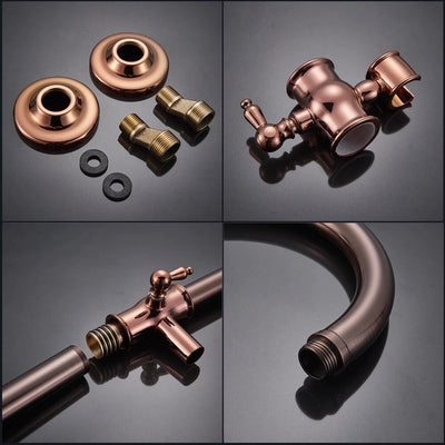 Rose gold polished Victorian Exposed 3 Way Shower System Kit