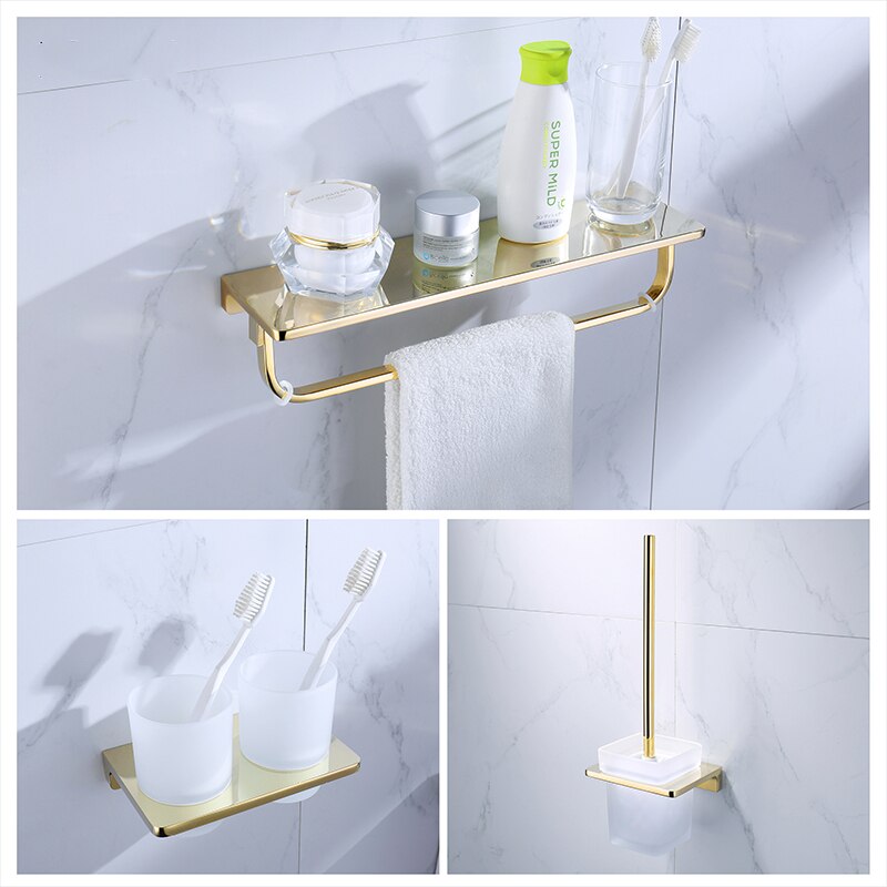 Gold polish modern bathroom accessories