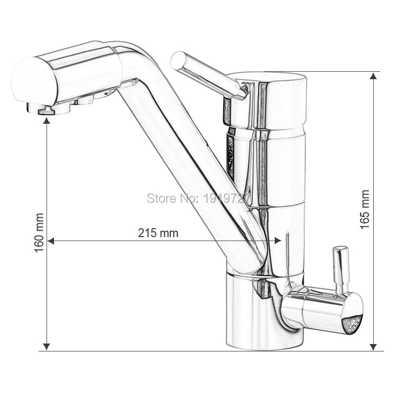 Chrome 2 way reverse osmosis and kitchen faucet