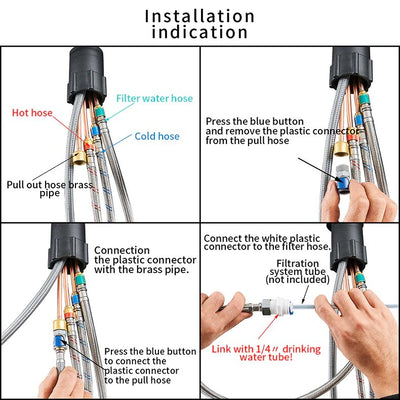 Brussel-2 Way Reverse Osmosis Filter Faucet and Kitchen Pull Out Dual Sprayer