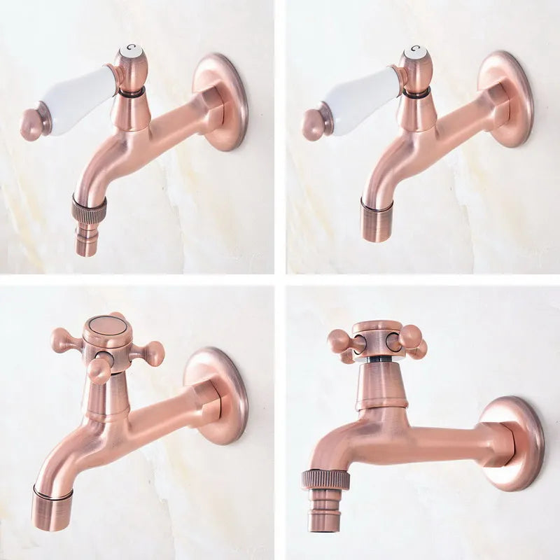 Copper satin laundry faucet