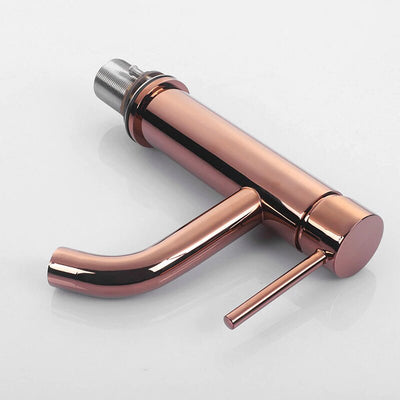 Rose gold polished single hole bathroom faucet