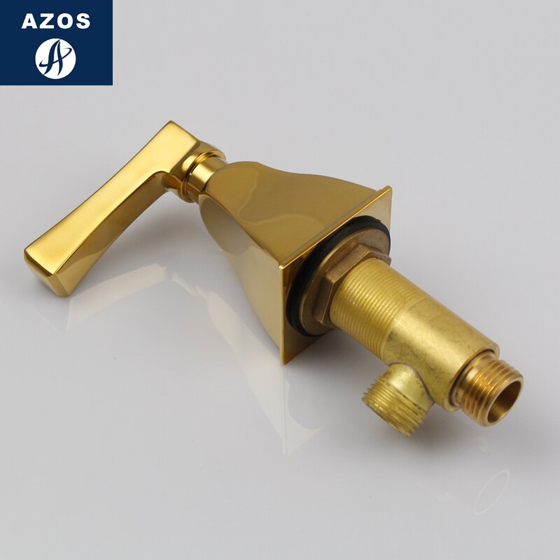 Art deco Gold polished brass 8" Inch wide spread bathroom faucet