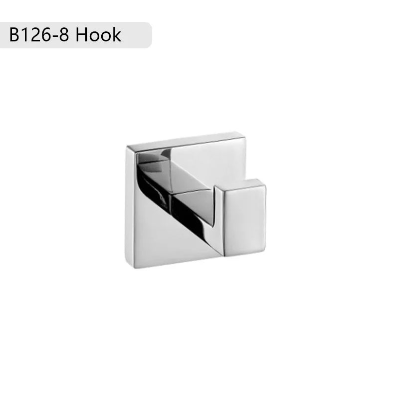 Chrome Steel Bathroom Hardware Mirror Chrome Polished Towel Rack Toilet Paper Holder Towel Bar Hook Bathroom Accessories