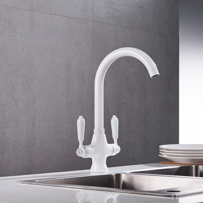 White bar kitchen faucet