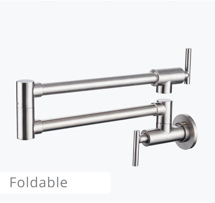 Brushed Nickel Wall mounted kitchen Pot Filler faucet