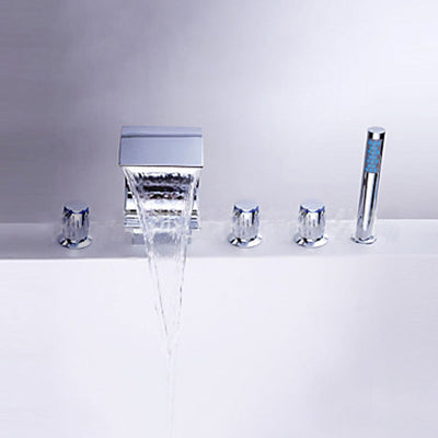 Chrome Bathtub Waterfall Filler Faucet Set