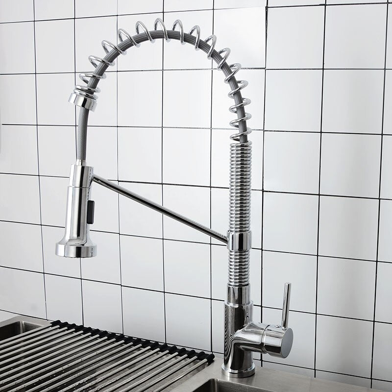 Chef Industrial Heavy Duty Spring Pull Out Kitchen Faucet