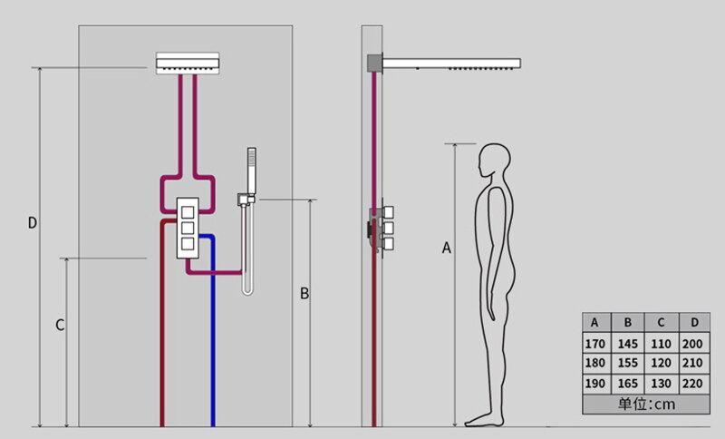 Copy of Black Square 2 Way Mixer Thermostatic Shower Kit