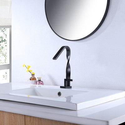 Chrome Twisted Single Hole Bathroom Faucet