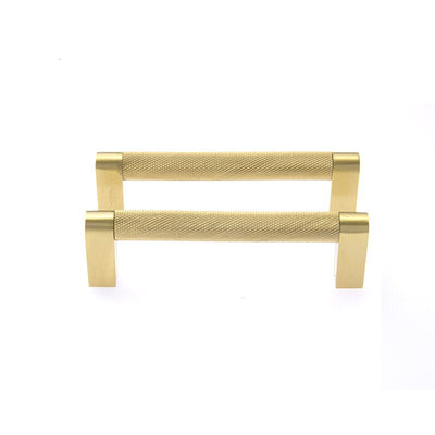 Brushed gold cabinet door handles