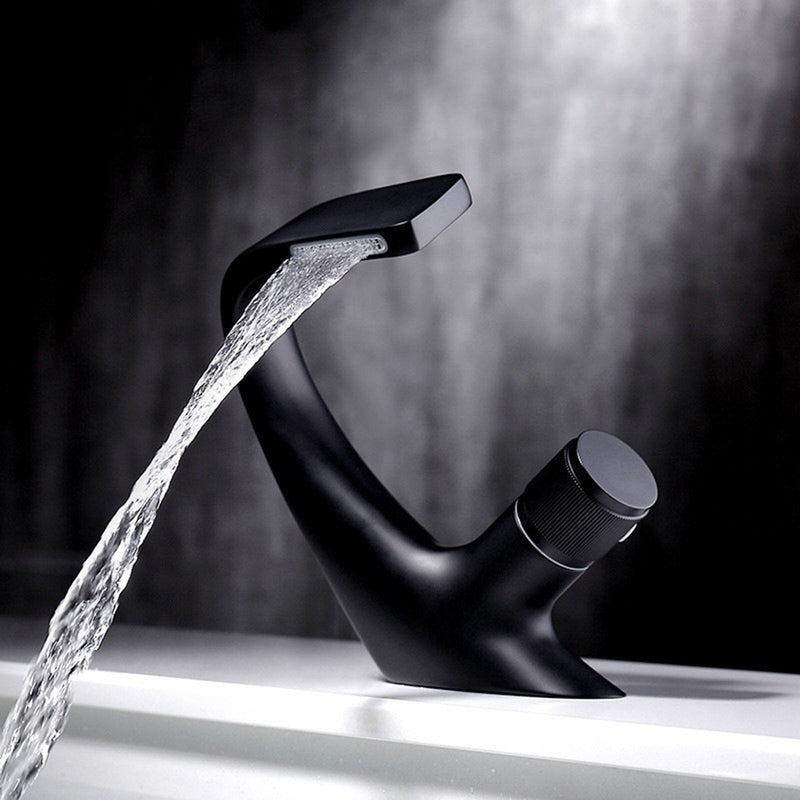 Cartagena-Black Matte -Chrome- Single Hole Bathroom Faucet