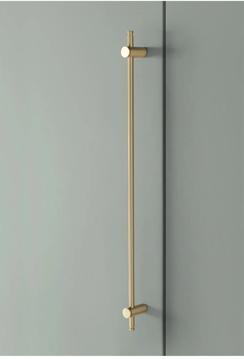 Nordic- heavy brass modern pulls simple brushed gold light luxury pulls cabinet adjustable long handle cabinet handle