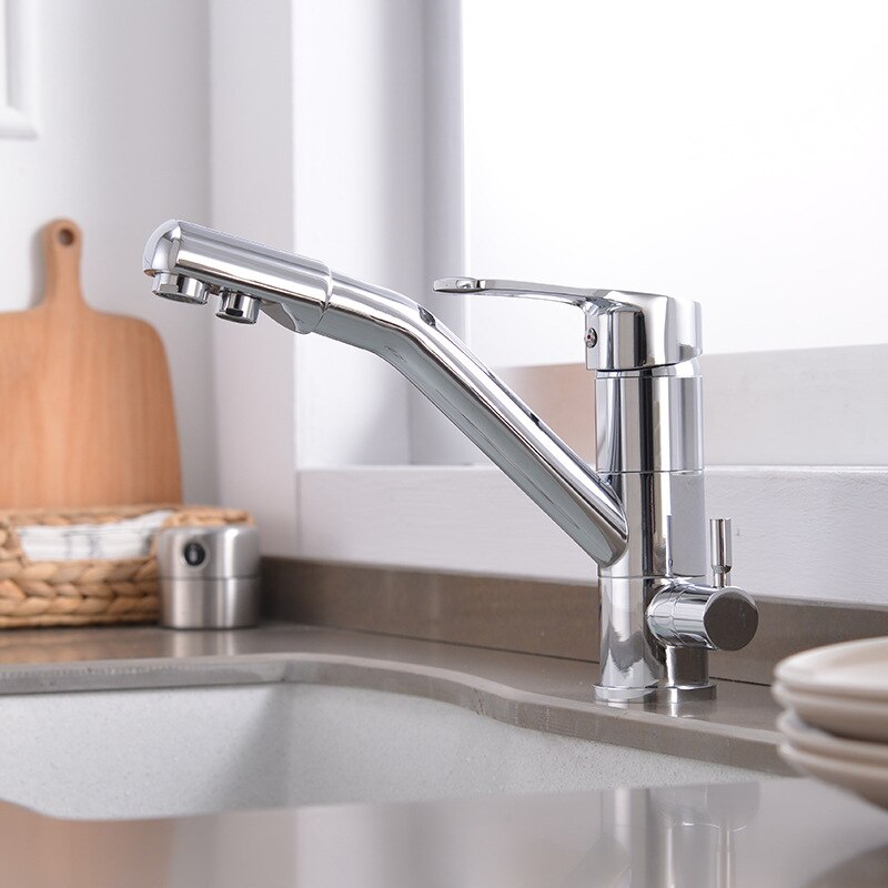 Chrome -Black Dual 2 way reverse osmisis and kitchen faucet