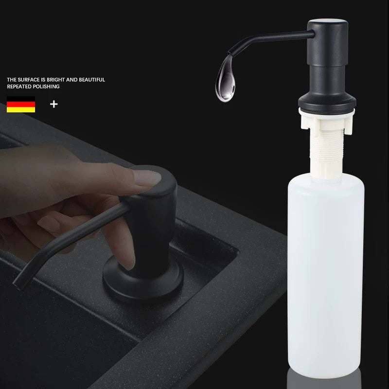 Black kitchen soap dispenser