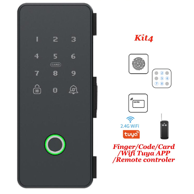 Intelligent Bluetooth Biometric Fingerprint Glass Door Lock