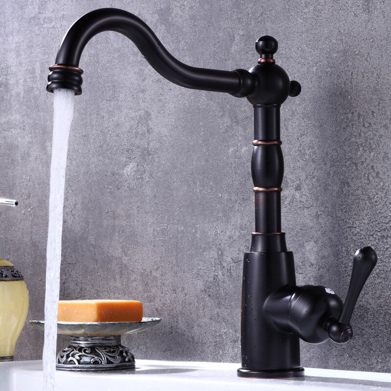 Oild Rubber bronze Victoria Single Hole Bathroom Faucet