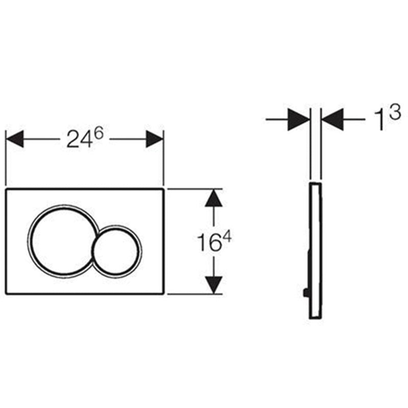 Gerebit white actuator dual flush buttom