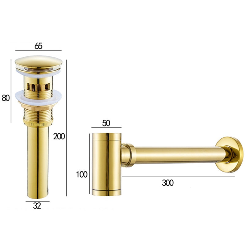 Gold polished brass P Trap