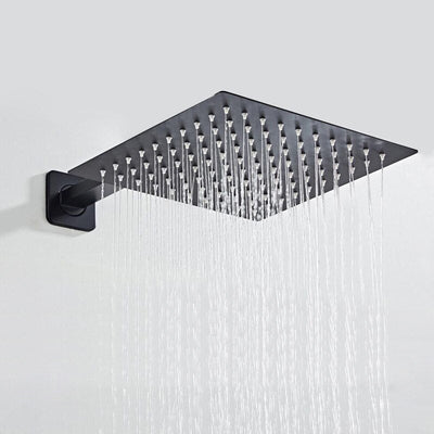 Black Matte Square 2 Way Shower Kit