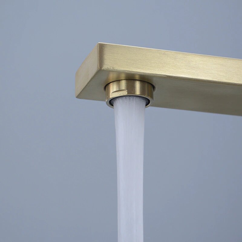 Brushed Gold Square Bar Kitchen Faucet