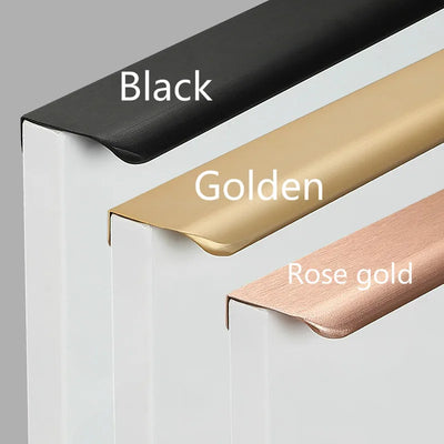 Copper satin- Black Hidden Handles And Knobs Kitchen Wardrobes Cabinet Pulls Golden Drawer Cabinet Furniture Knob