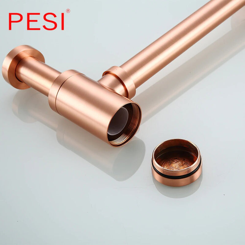 Copper Rose Gold European Bottle P Trap