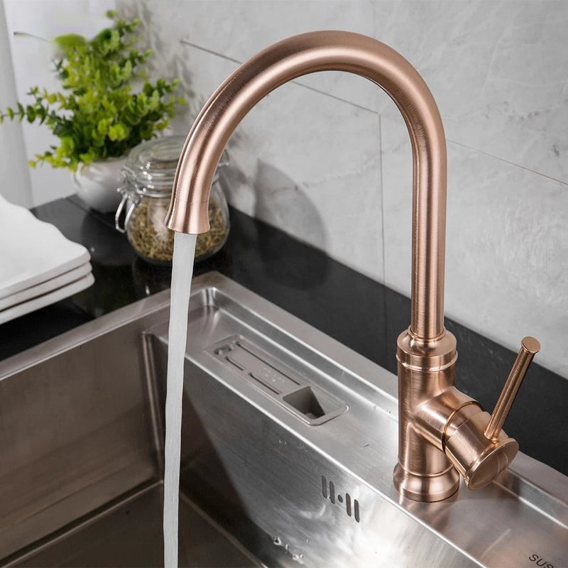 Copper satin kitchen faucet 14"