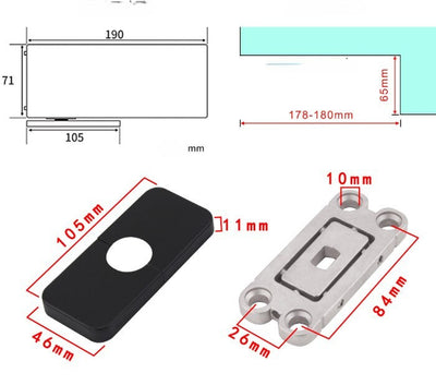 Heavy duty Industrial 360 Degree Soft Close Glass Door Hinges 80-110 KG X 1 set