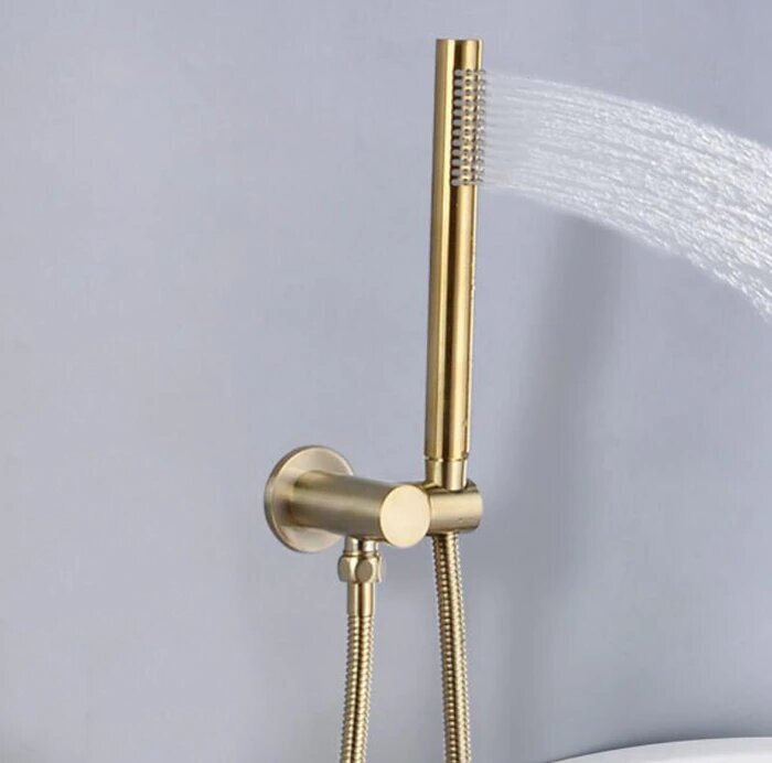 Brushed Gold Seperate Volume Control 3 Way Function Diverter Shower Kit