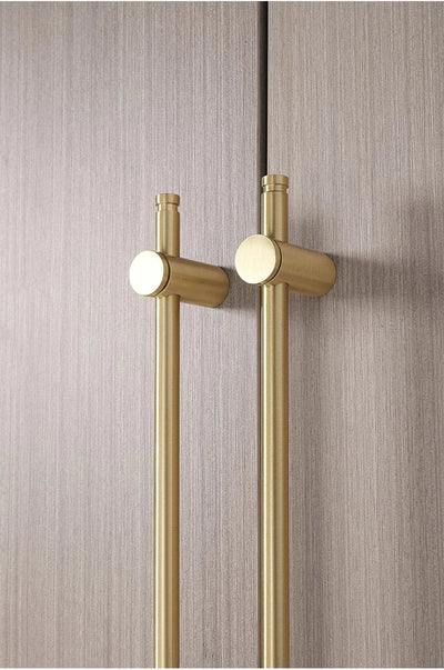 Nordic- heavy brass modern pulls simple brushed gold light luxury pulls cabinet adjustable long handle cabinet handle