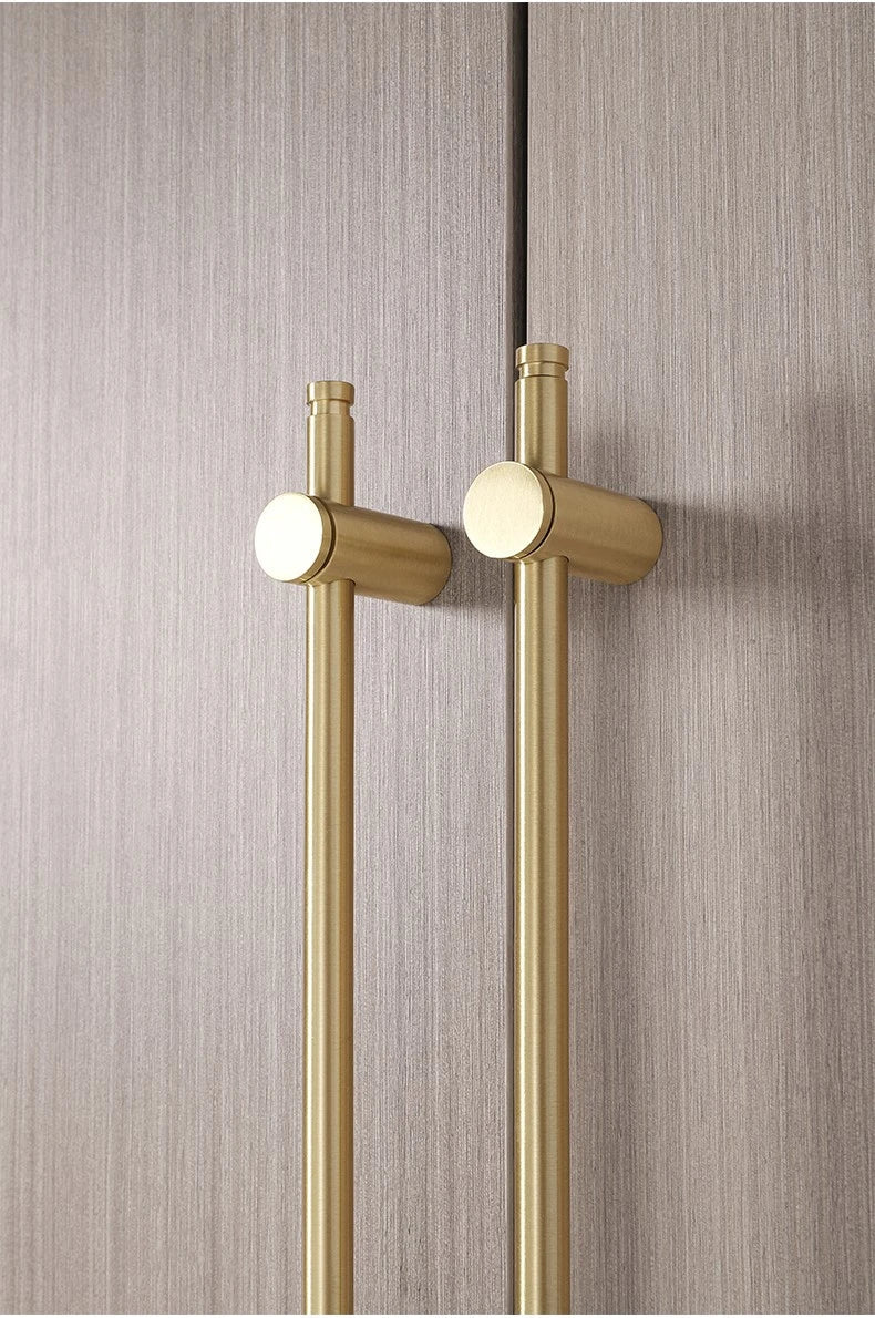 Nordic- heavy brass modern pulls simple brushed gold light luxury pulls cabinet adjustable long handle cabinet handle